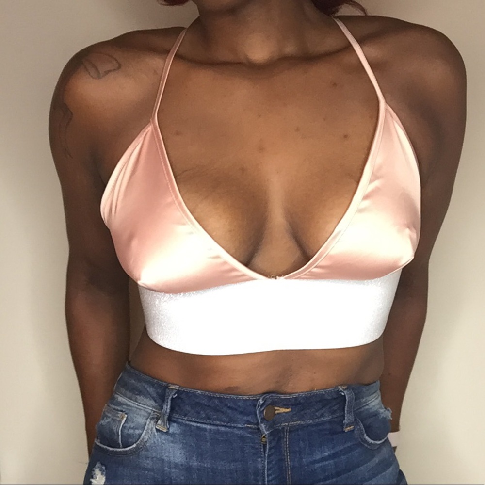 Pink satin retro tank